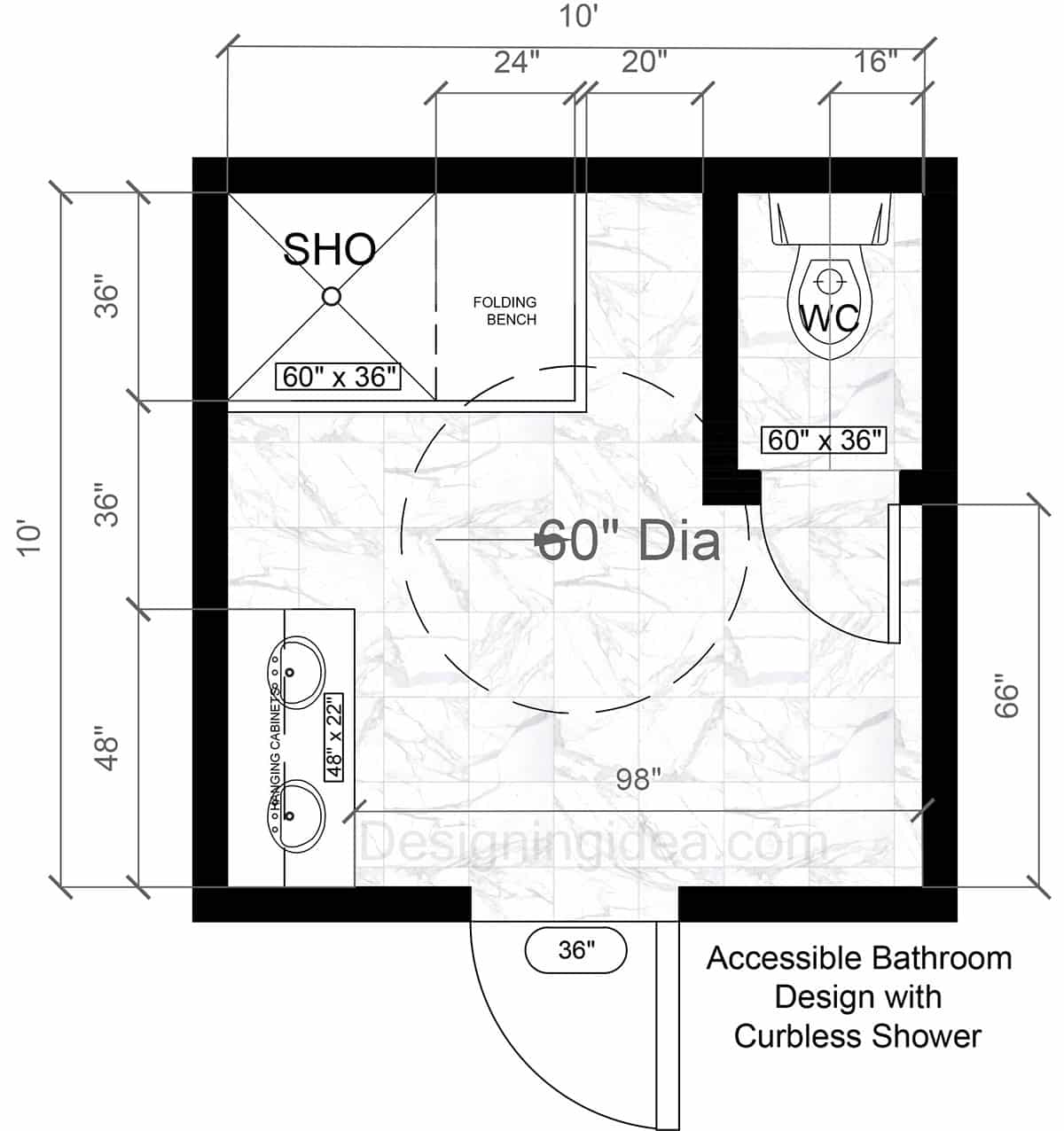 Accessible Bathroom Design With Curbless Shower