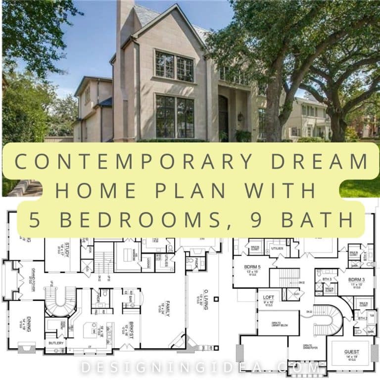 Contemporary Dream Home Plan With 5 Bedrooms & 9 Bathrooms