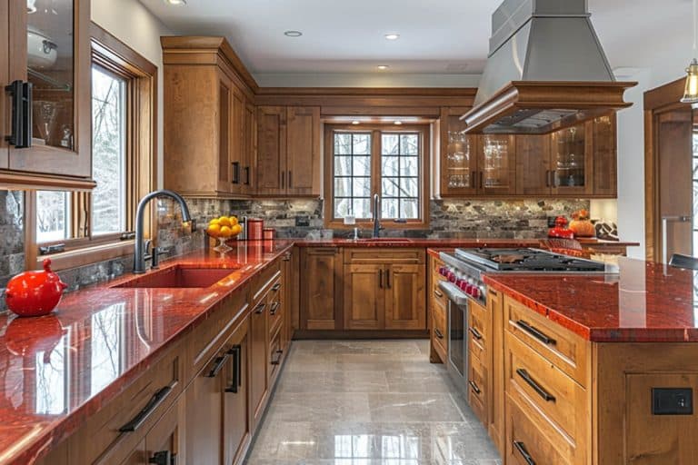 Color Matching Kitchens With Red Quartz Countertops