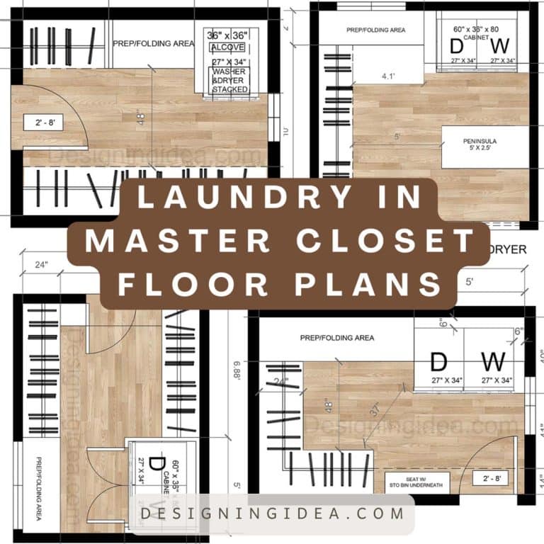 5 Laundry in Master Closet Floor Plans: Washer & Dryer Layouts