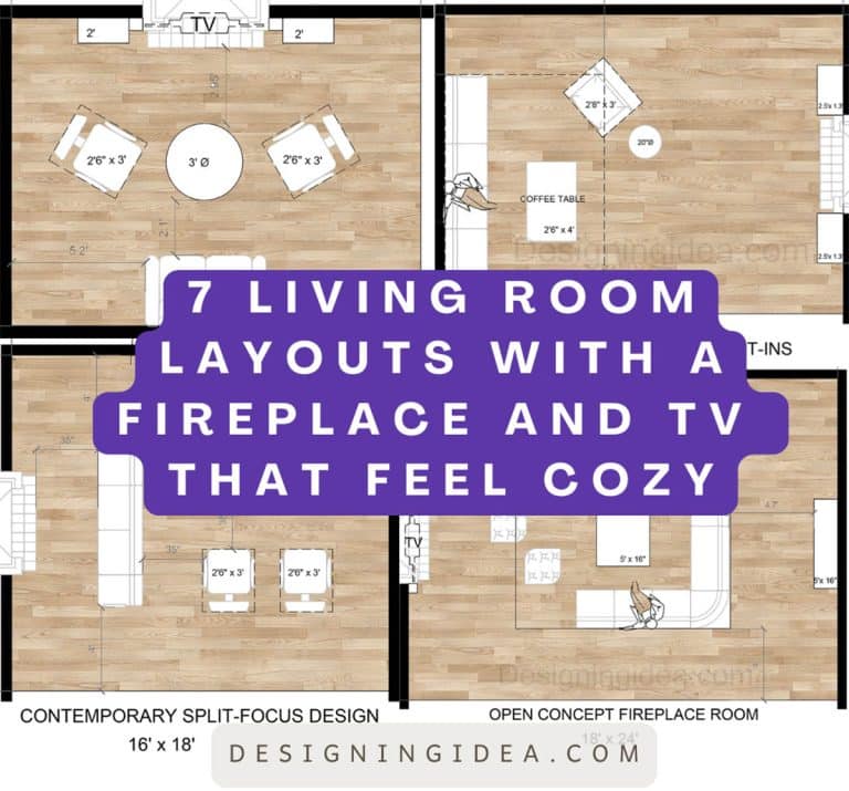 7 Living Room Layouts with Fireplace and TV That Feel Cozy