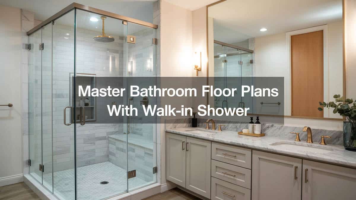 Master bathroom floor plan with walk-in shower