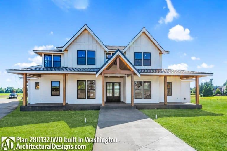 Modern Farmhouse Plan With Board And Batten